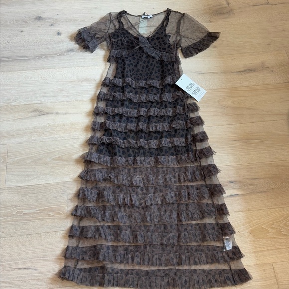 Never Fully Dressed Animal print Sheath Dress with Flutter Sleeves - Picture 2 of 7